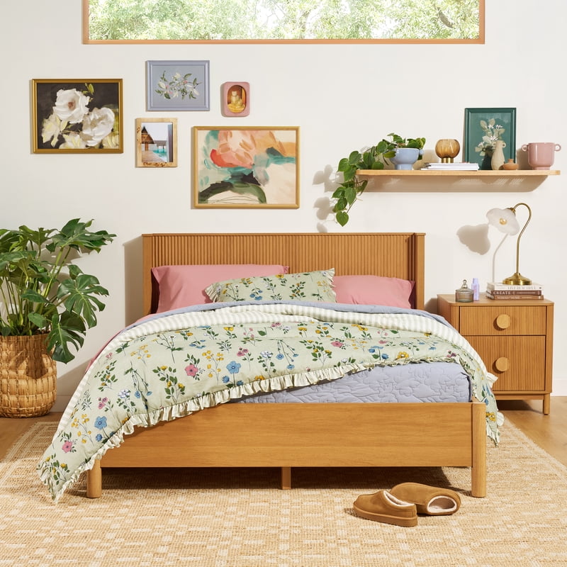 King Botanical Cotton Comforter Set - Sage Green Reversible Bed Bedding
