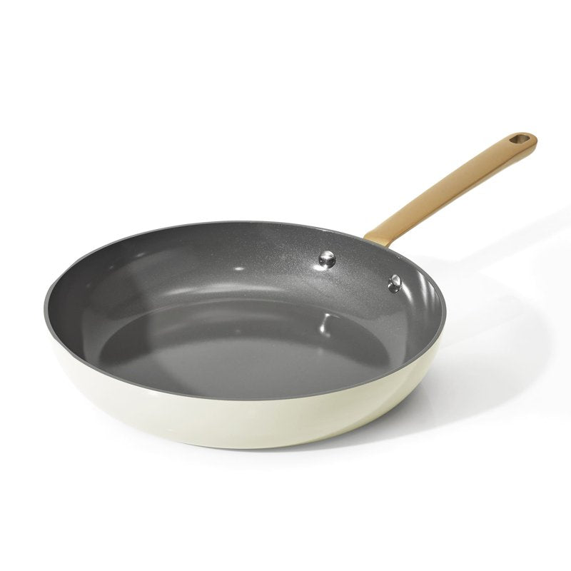 12-Inch Fry Pan with Ceramic Nonstick Coating - White Icing