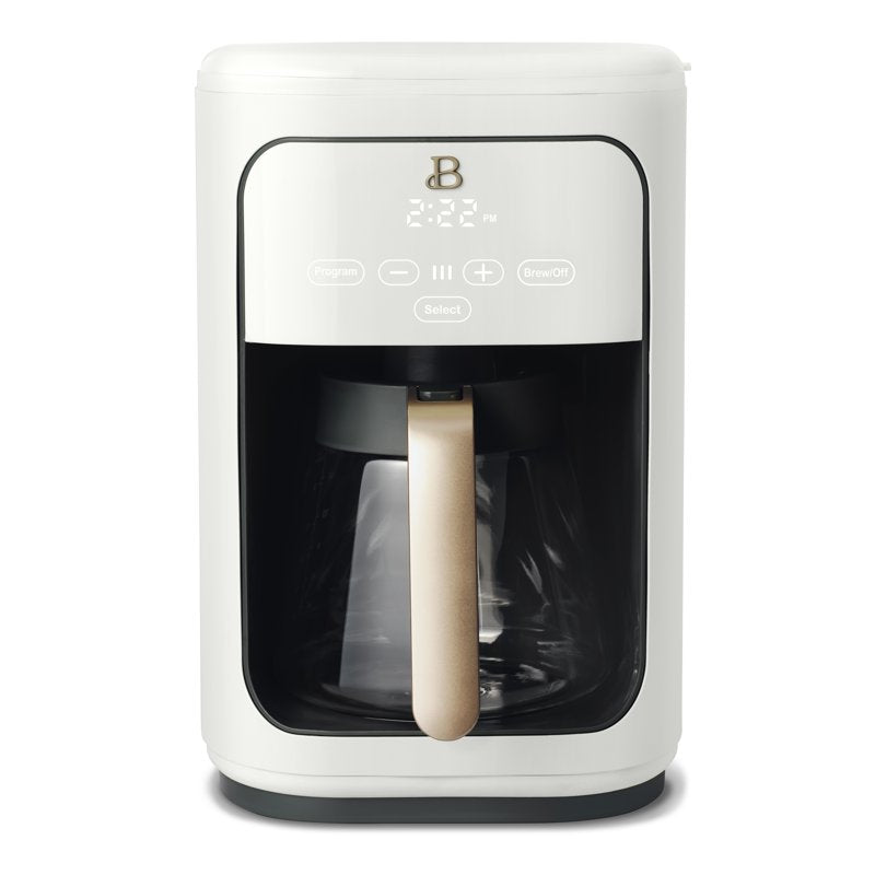 14-Cup Programmable Drip Coffee Maker with Touch Display - White Icing