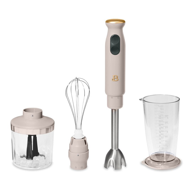 2-Speed Immersion Blender with Chopper & Measuring Cup - Porcini Taupe