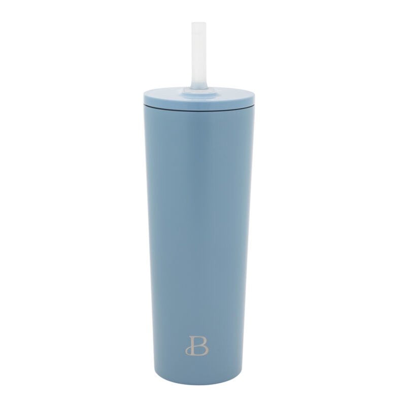 24 oz Stainless Steel No Drippy Sippy Tumbler with Straw - Cornflower