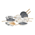 18-Piece Cookware Set with Strainer Lids & Utensils - White Icing