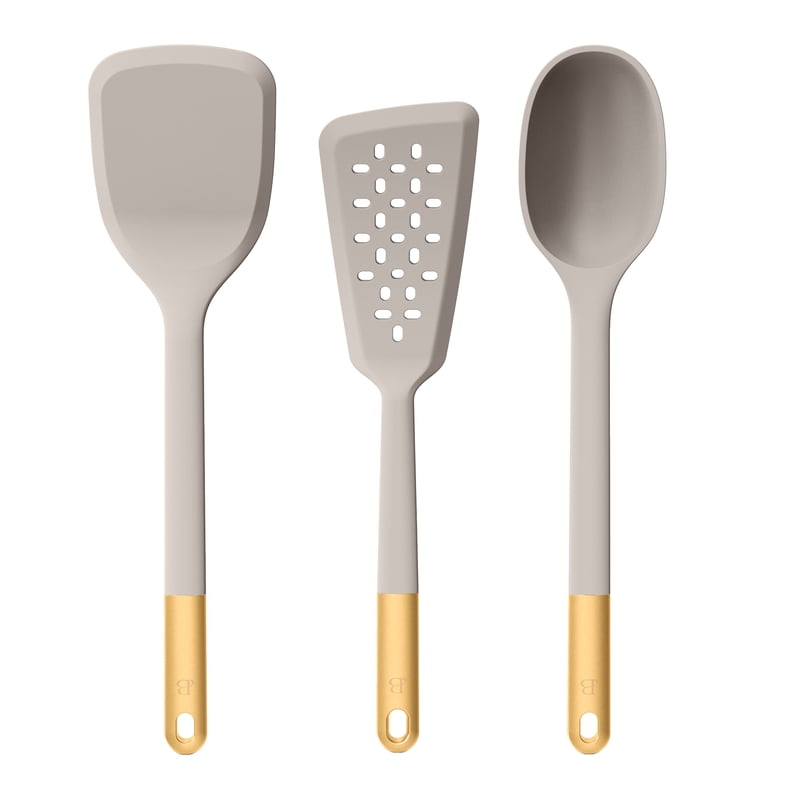 3-Piece Silicone Kitchen Utensil Tool Set - Porcini Taupe