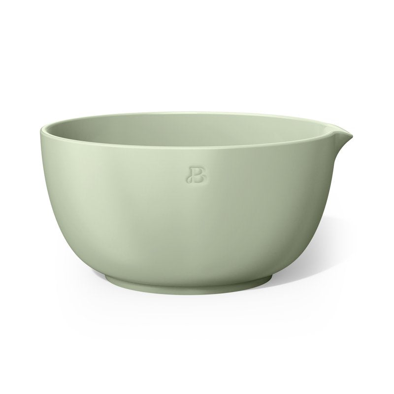 3 Qt Stoneware Batter Mixing Bowl with Pour Spout - Sage Green