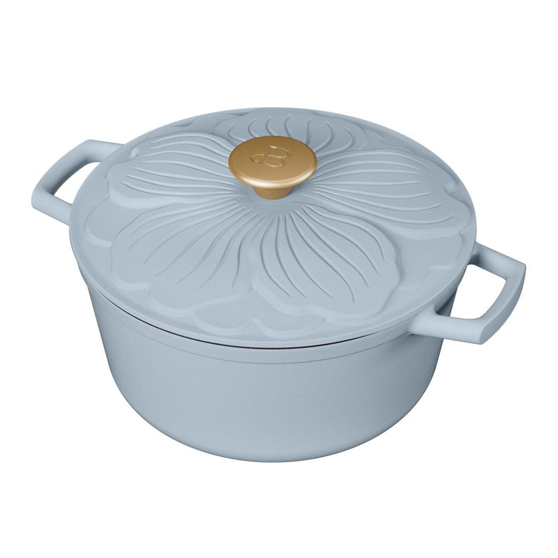 4 Quart Enameled Cast Iron Dutch Oven - Cornflower Blue