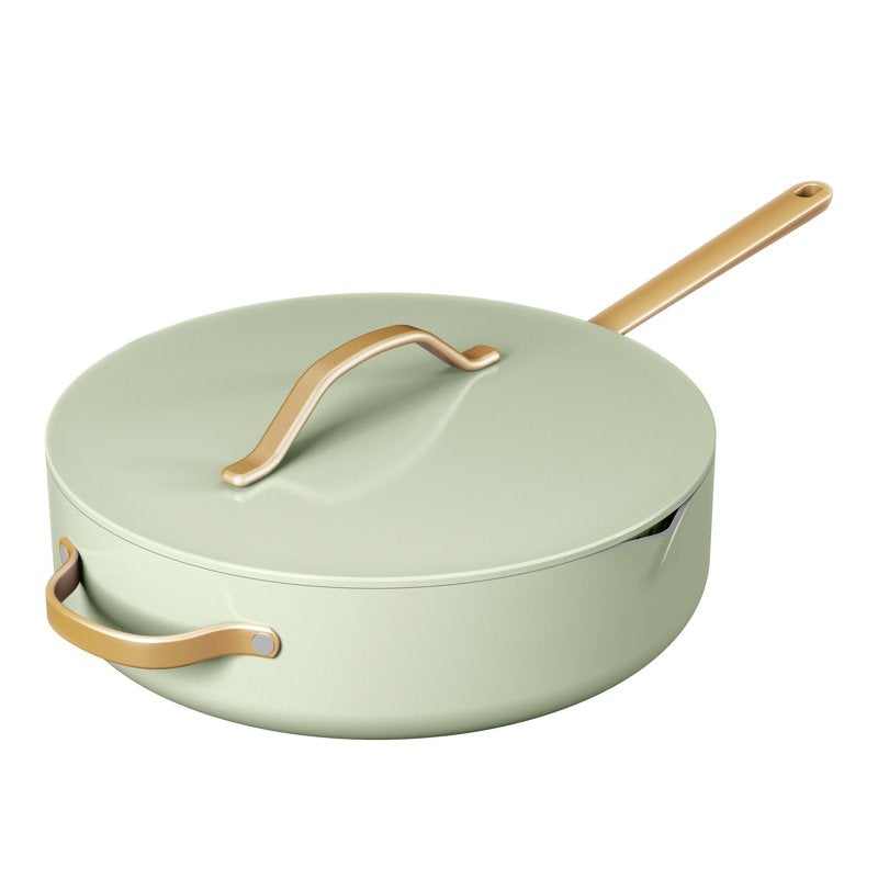 5.5 Quart Nonstick Sauté Pan with Strainer Lid - Sage Green