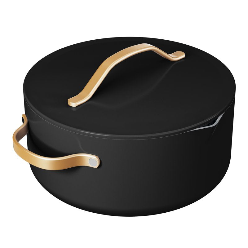 5 Quart Ceramic Nonstick Dutch Oven with Strainer Lid - Black Sesame