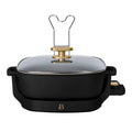 5-in-1 Detachable Electric Skillet, 12" x 12" with Nonstick Coating - Black Sesame