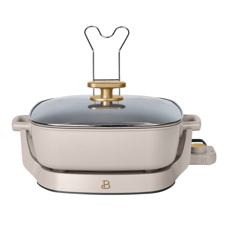 Electric Skillet 5-in-1 12" x 12" with Nonstick Coating - Porcini Taupe