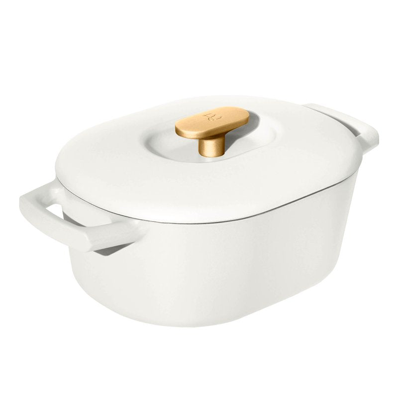 6 Quart Enameled Cast Iron Dutch Oven - White Icing