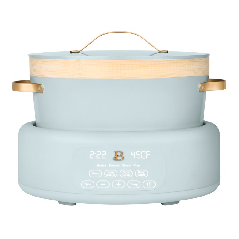 8 Qt Multi-Cooker with Bamboo Steamer Insert - Hydrangea