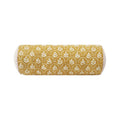 Yellow 8x20 Inch Block Print Bolster Pillow - Decorative Throw Cushion