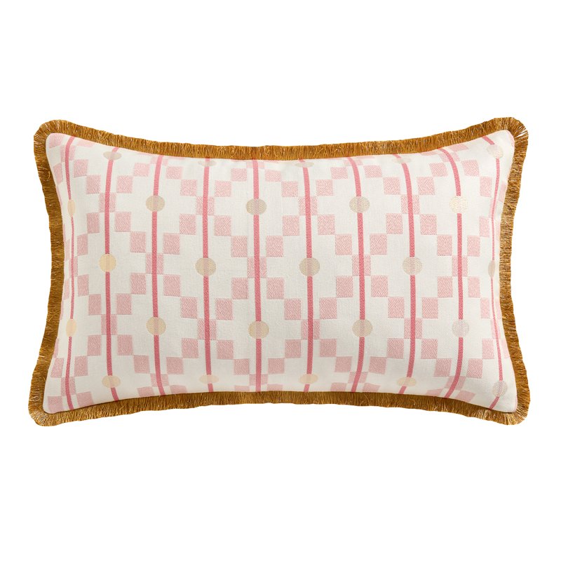 Pink Diamond Geo Decorative Pillow 14x24 Lumbar Cushion by Drew Barrymore - Pink