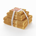 Drew Barrymore 6-Piece Dobby Bath Towel Set - Amber Yellow, Soft 100% Cotton, Spa-Style