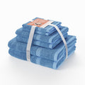 Drew Barrymore Beautiful 6-Piece Dobby Bath Towel Set - Winter Sky, 100% Cotton