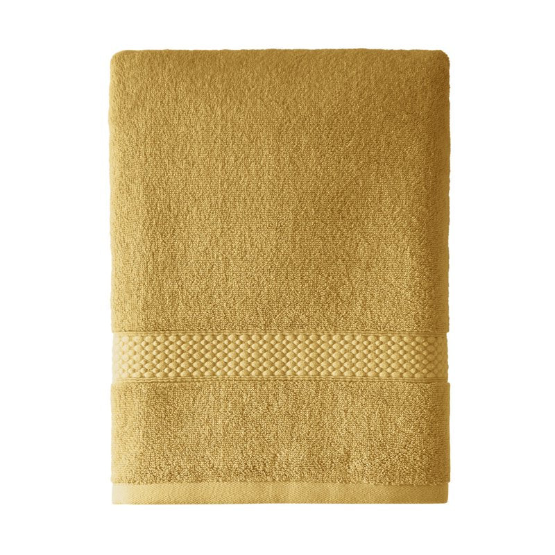 Dobby Bath Towel - Amber Yellow Solid Print, 100% Cotton, 56x30 Inches - Beautiful by Drew Barrymore