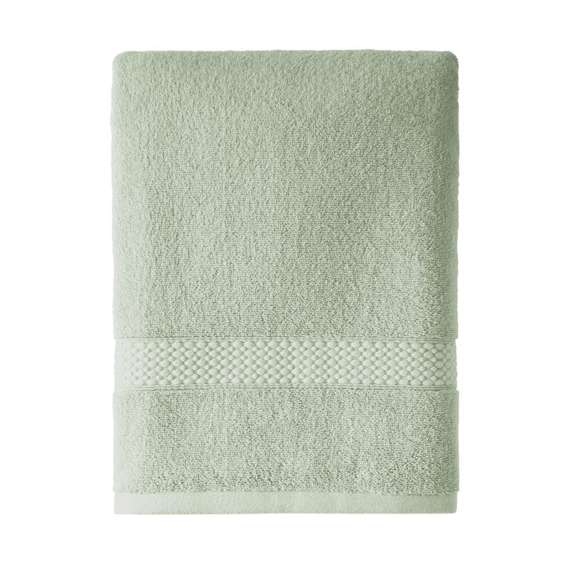 Dobby Bath Towel - Sage Green, 100% Cotton, Soft & Absorbent - Beautiful by Drew Barrymore, Solid Print