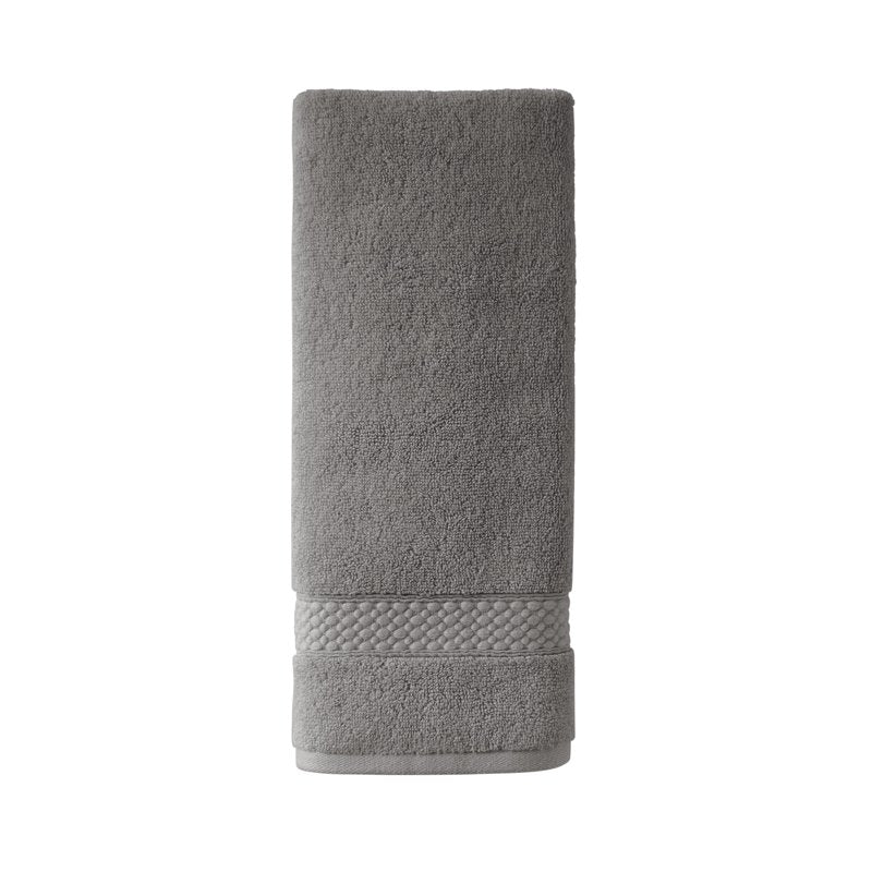 Beautiful by Drew Barrymore Charcoal Gray Dobby Hand Towel - 100% Cotton, 28x16 Inches, Variation of THIS Listing