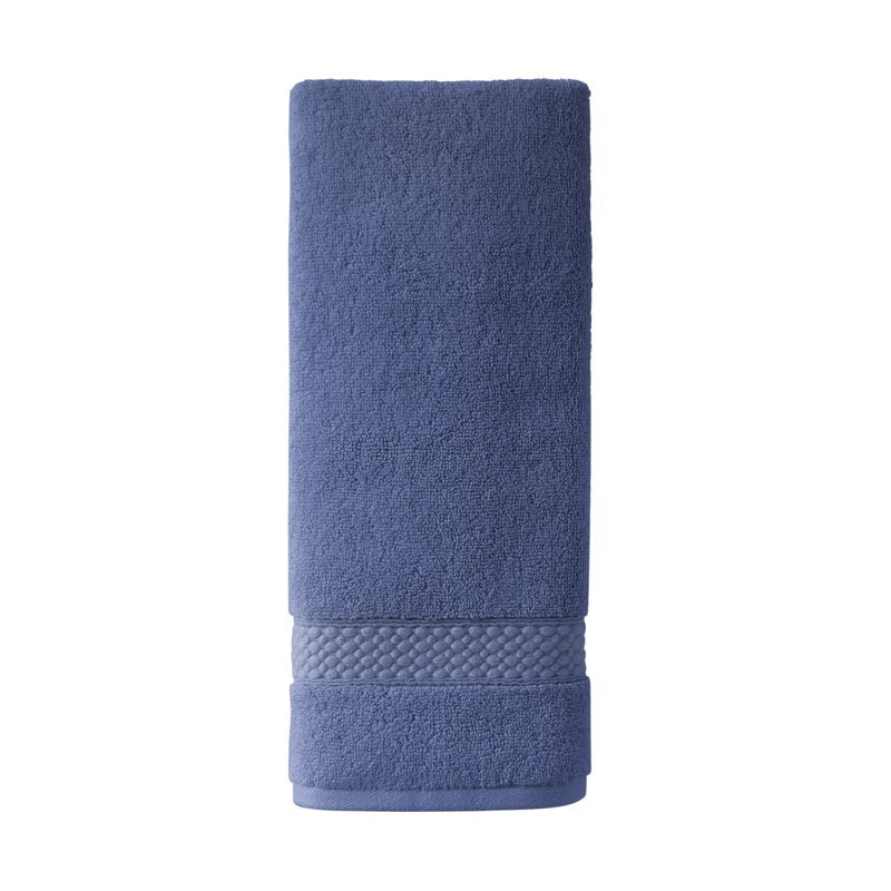 Beautiful by Drew Barrymore Dobby Hand Towel - Smokey Blue 28x16 Inches - 100% Cotton