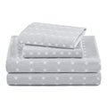 Geometric King Sheet Set - Cornflower Blue 4-Piece Cotton Percale Bedding