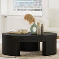 Modern Round Coffee Table - 40-Inch Rich Black Finish