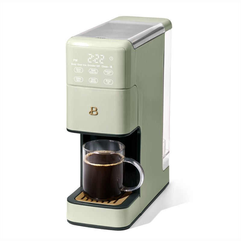 Programmable Single Serve Coffee Maker with Burr Grinder - Sage Green