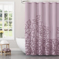 Rose Pink Botanical Branch Chenille Cotton Shower Curtain - 72x72 Inches, Drew Barrymore