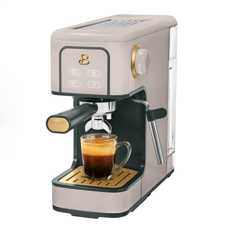 Slim Espresso Machine with 20-Bar Pressure - Porcini Taupe