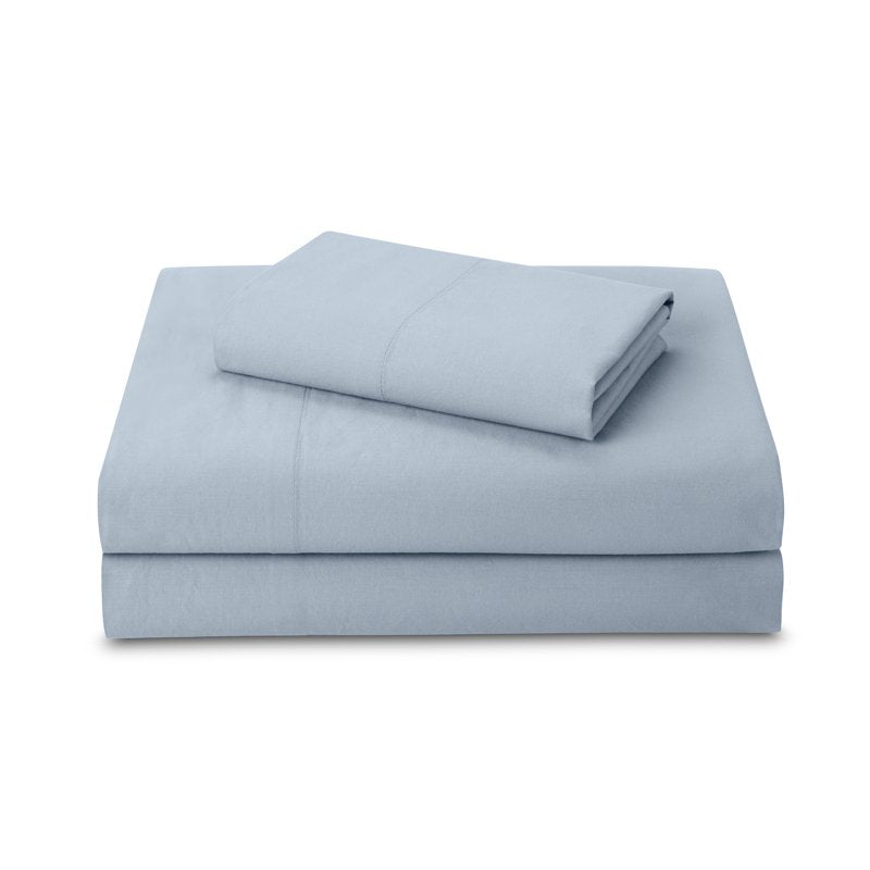 Beautiful Drew Barrymore Cotton Percale Bed Sheet Set Twin Cornflower Blue