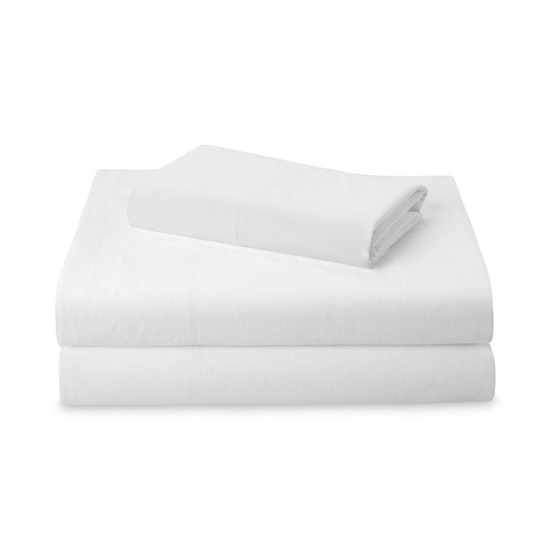Twin White Cotton Percale Sheet Set - 3-Piece Bed Linen by Drew Barrymore