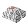 Beautiful by Drew Barrymore 4-Piece Stripe Bath Set - Charcoal Grey, 100% Cotton