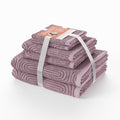 Beautiful by Drew Barrymore 6-Piece Textured Cotton Bath Towel Set - Rose Pink, Includes 2 Bath Towels, 2 Hand Towels, 2 Washcloths, Variation of THIS listing