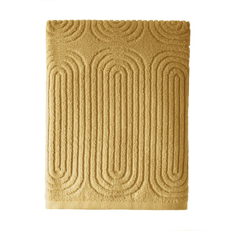 Textured Bath Towel - 100% Cotton, Amber Yellow, 56x30 Inches, Drew Barrymore