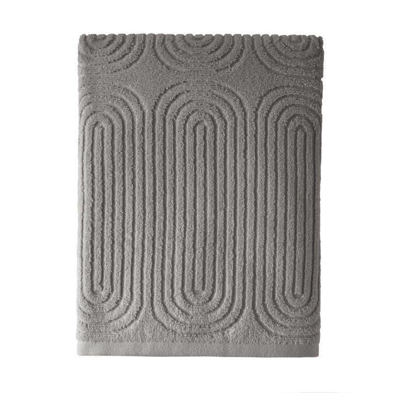 Textured Cotton Bath Towel - Charcoal Gray 56x30 Inches - Drew Barrymore Collection - Variation 1