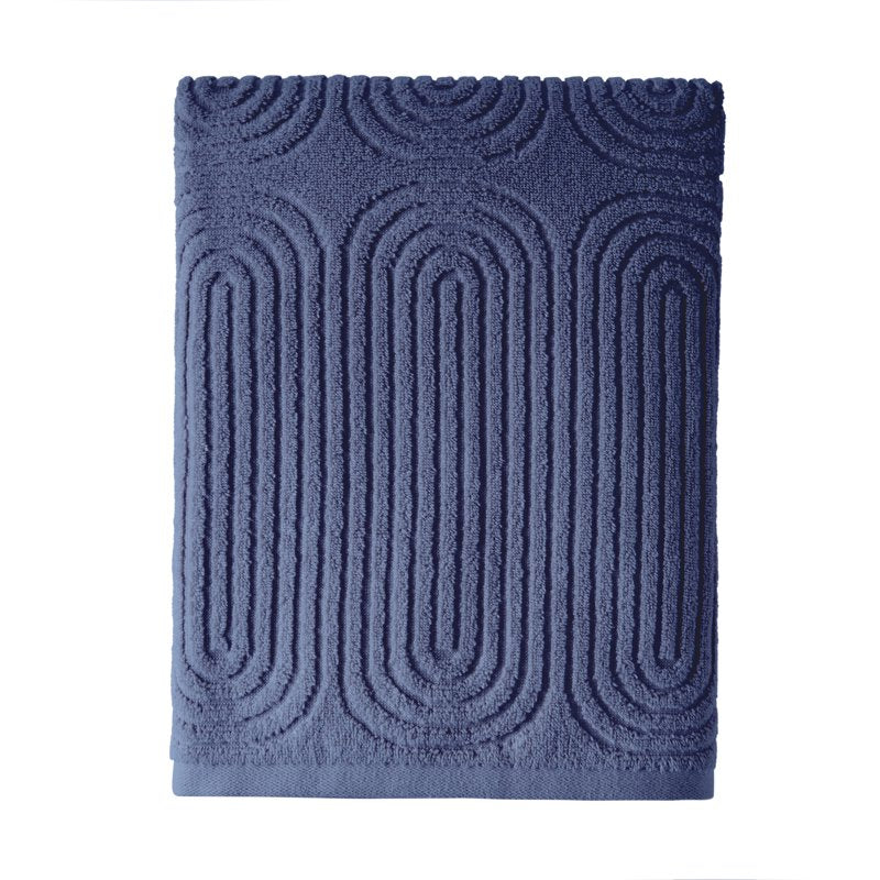 Textured Cotton Bath Towel - 56x30 Inch, Smokey Blue, Drew Barrymore