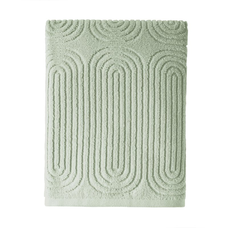 Textured Bath Towel 56x30 Inches - Sage Green, 100% Cotton, Drew Barrymore