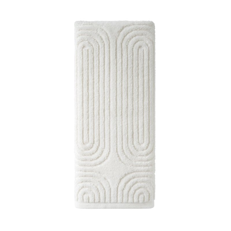 Off White Textured Hand Towel - 100% Cotton, 28x16 Inches - Beautiful by Drew Barrymore