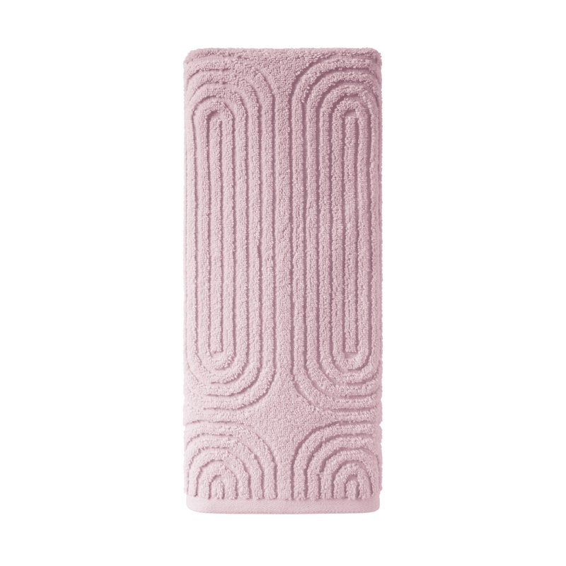 Rose Pink Textured Hand Towel - 100% Cotton, 28x16 Inches, Beautiful by Drew Barrymore