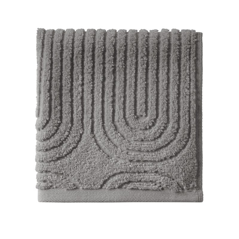 Charcoal Gray Textured Cotton Washcloth - 100% Cotton Bathroom Towel