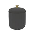 Beautiful Bathroom Canister Gray - Compact Ceramic Storage Jar with Lid