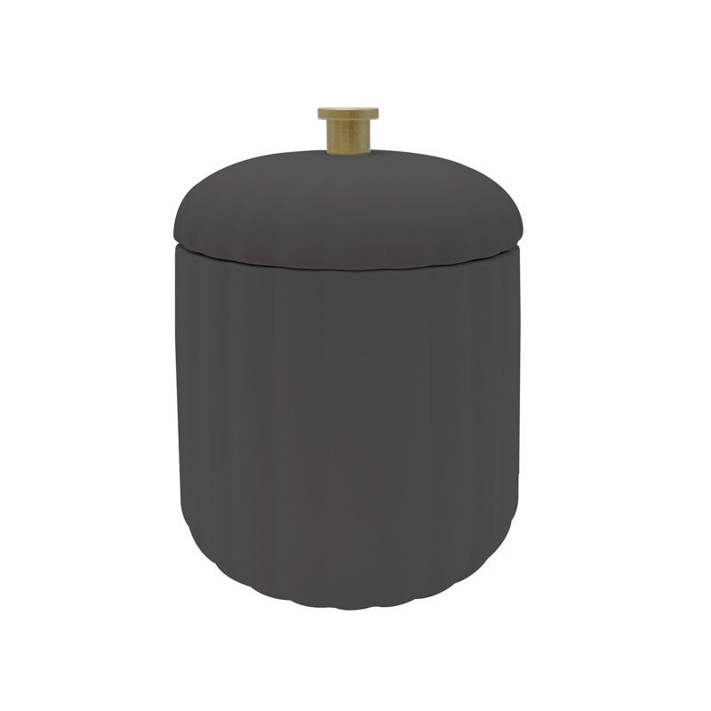 Beautiful Bathroom Canister Gray - Compact Ceramic Storage Jar with Lid