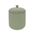 Bathroom Canister with Lid - Green Ceramic Storage Jar - Compact & Modern