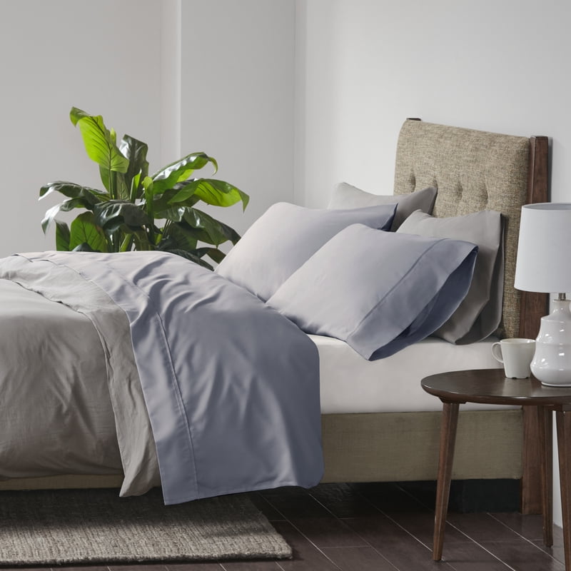 Queen Cooling Cotton Rich Sheet Set - Blue, 600 Thread Count Luxury Bedding