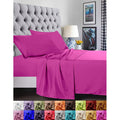 Queen Pink Brushed Microfiber Bed Sheet Set with Deep Pockets - Easy Fit & Breathable Cooling Bedding