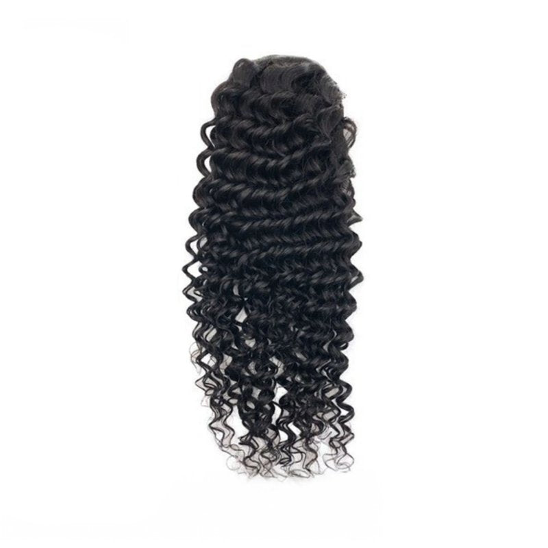 20-Inch Deep Wave Drawstring Ponytail Extension, Heat-Resistant Hair Piece