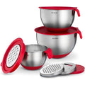 Stainless Steel Mixing Bowls Set of 3 with Airtight Lids