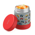 Stainless Steel Food Jar for Kids - 11 oz Leak-Proof Container, Trucks