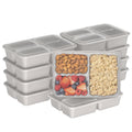 3-Compartment Reusable Meal Prep Containers - Stone Gray - 20-Piece Set