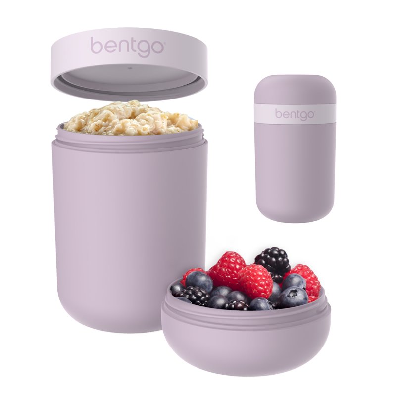 Reusable Snack Cup - Leak-Proof Container with Toppings Compartment - Orchid