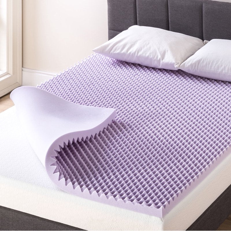2-Inch Egg Crate Lavender Memory Foam Mattress Topper - Full Size